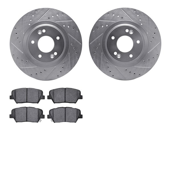 Dynamic Friction Co 7502-21039, Rotors-Drilled and Slotted-Silver with 5000 Advanced Brake Pads, Zinc Coated 7502-21039